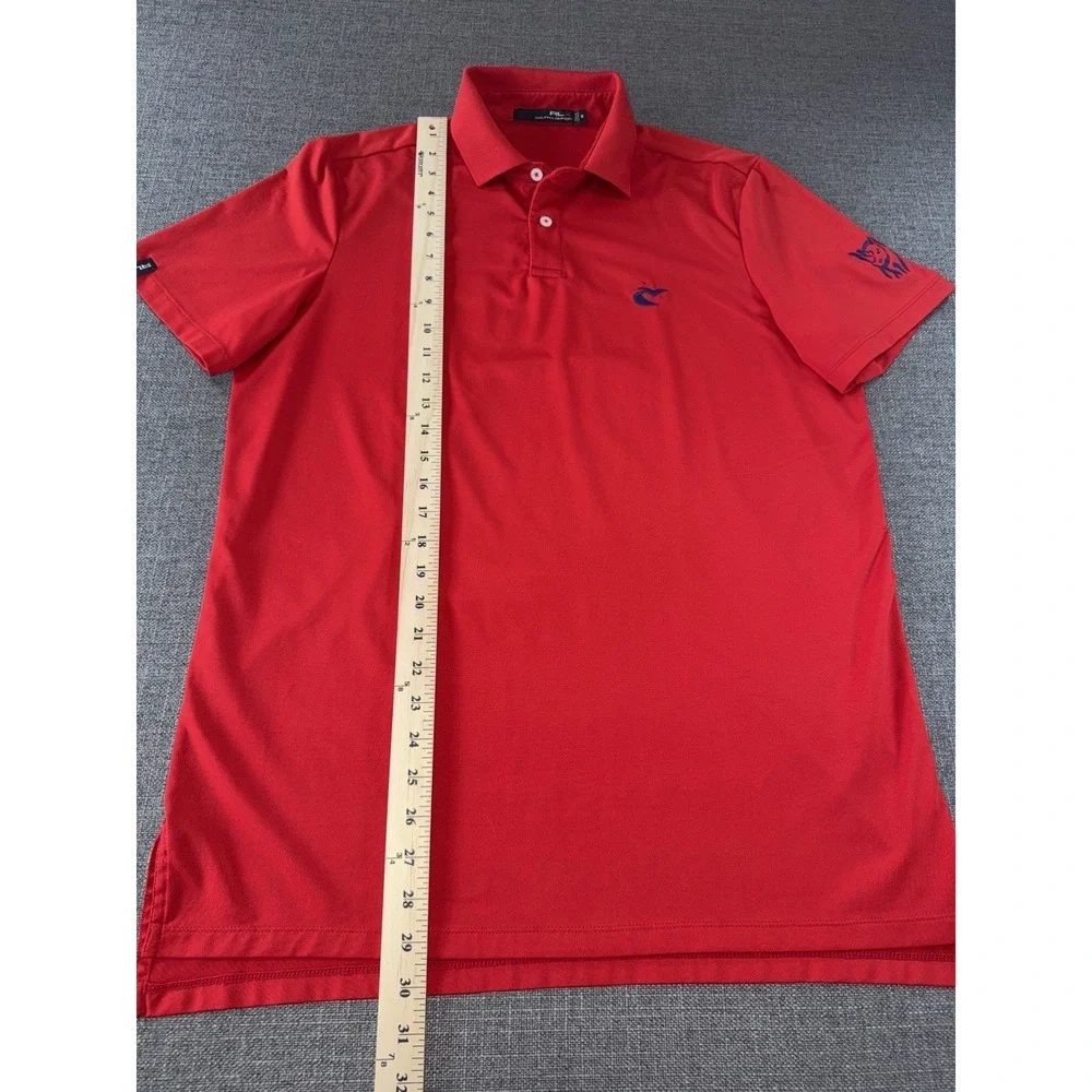 RLX Ralph Lauren Polo Shirt Men's Medium Red Golf Performance Short Sleeve Logo